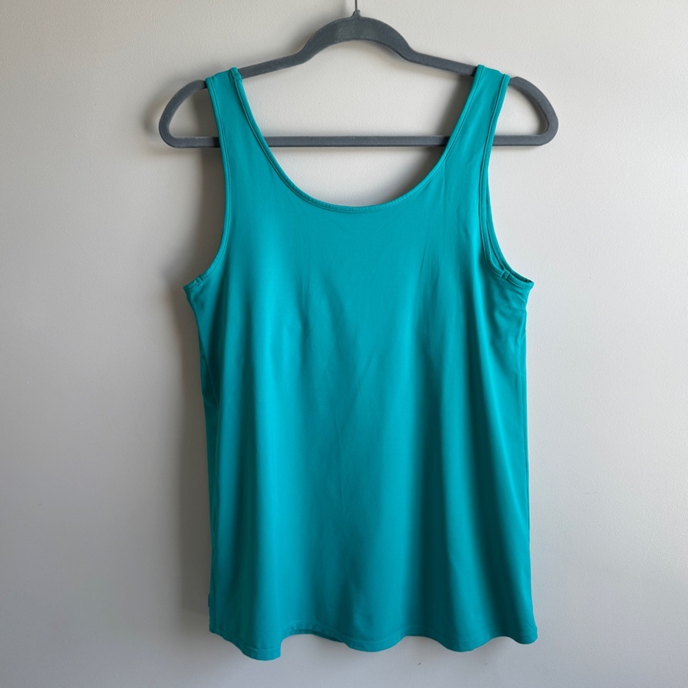 Lilly Pulitzer Teal Luxletic Sunray Bra Tank Top | Size Large - Picture 4 of 9